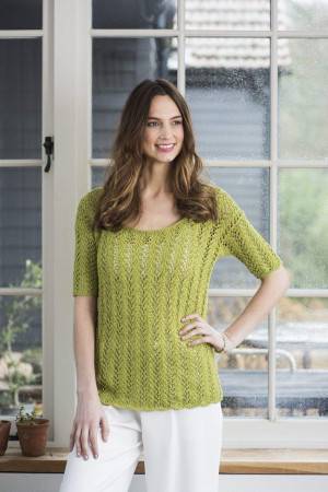 ladies lacy scoop neck knitted top
