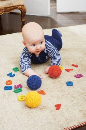 Soft knitted ball perfect for babies to play with