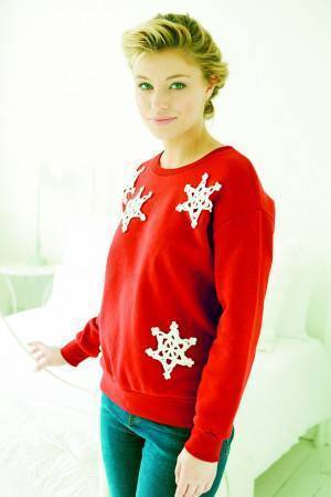 Knitted snowflake embellishments for Christmas jumper