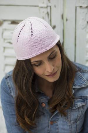The pattern swirl on this adapt-to-fit hat knit gives it real style