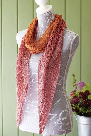 Ladies' knitted scarf with eyelet detail