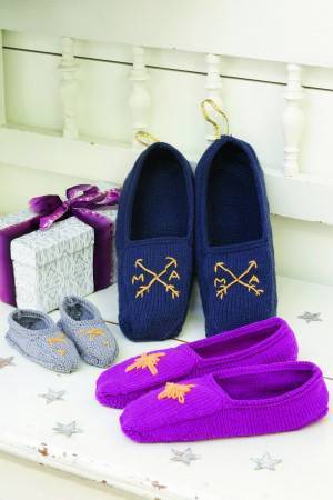Knitted loafer-style slippers for children, women and men