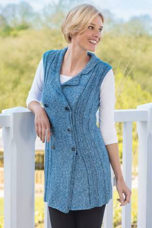 Knitted ladies roman cable waistcoat 