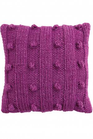 Knitted ribbed cushion cover with bobbles