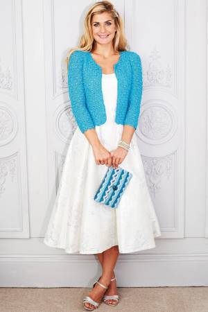 Crocheted ladies' jacket cardigan with open front