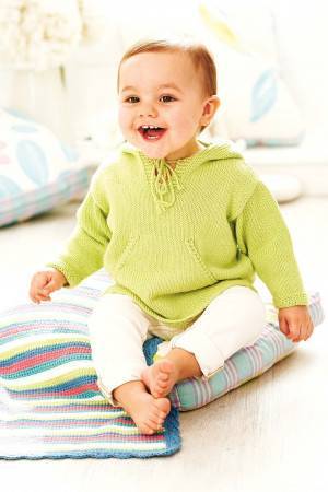 Lime green knitted baby hooded jumper