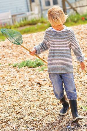 Knitted chambray striped boys jumper