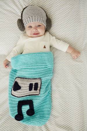Baby music set sleeping bag cocoon and hat