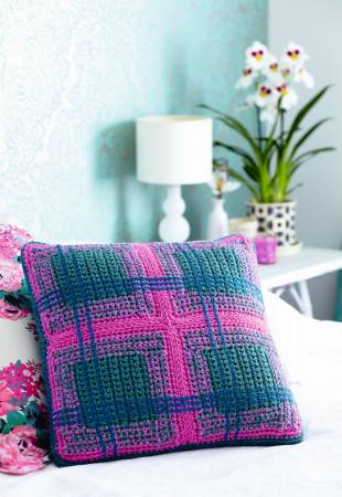 Crochet Tartan Cushion