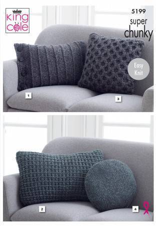 Cushions in King Cole Big Value Super Chunky Stormy (5199)