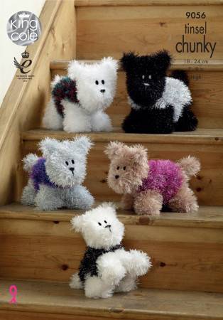 Westie Style Dogs in King Cole Tinsel Chunky (9056)