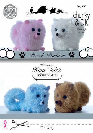 Pomeranian Dogs in King Cole Tinsel Chunky and Dollymix DK (9077)