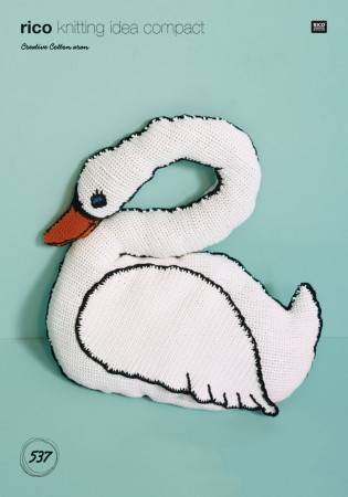 Swan Cushion in Rico Creative Cotton Aran (537)