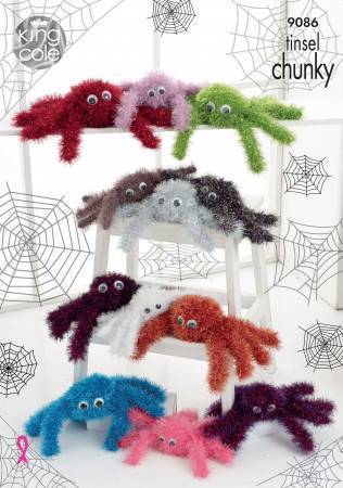 Spiders in King Cole Tinsel Chunky (9086)