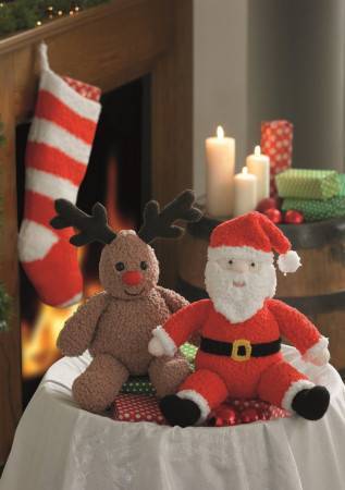 Santa, Rudolph and a Christmas Stocking in Various King Cole DK and Chunky yarns (9007)