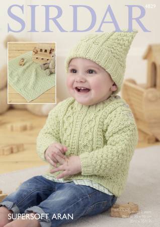 Sweater, Hat and Blanket in Sirdar Supersoft Aran (4829)