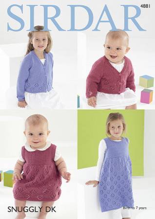Baby & Girls Cardigans & Pinafores in Sirdar Snuggly DK (4881)