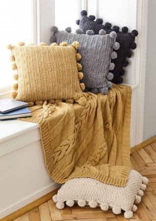 Throw and Cushions in King Cole Forest Aran (5661)