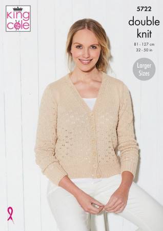 Cardigans in King Cole Bamboo Cotton (5722)