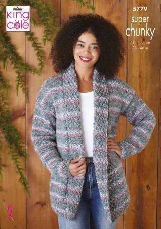 Jacket and Sweater in King Cole Christmas Super Chunky (5779)
