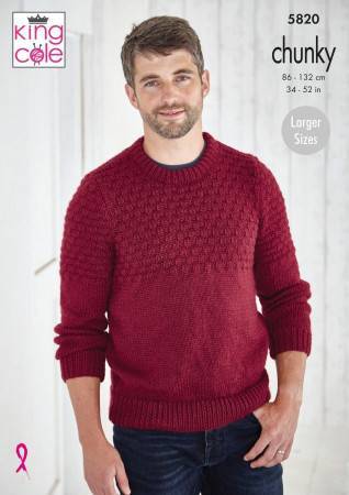 Sweater and Slipover in King Cole Big Value Chunky (5820)