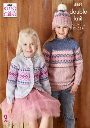 Sweater, Cardigan and Hat in King Cole Big Value DK 50g (5869)