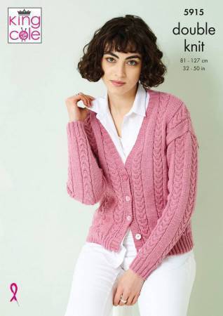 Sweater and Cardigan in King Cole Luxury Merino DK (5915)