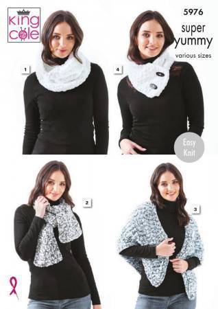 Cowl and Scarves in King Cole Super Yummy  (5976)