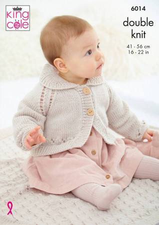 Jacket, Angel Top, Cardigan and Hat in King Cole Baby Glitz DK (6014)