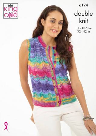 Tank Top and Waistcoat in King Cole Tropical Beaches DK (6124)