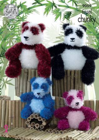 Panda Toys in King Cole Tinsel Chunky (9059)