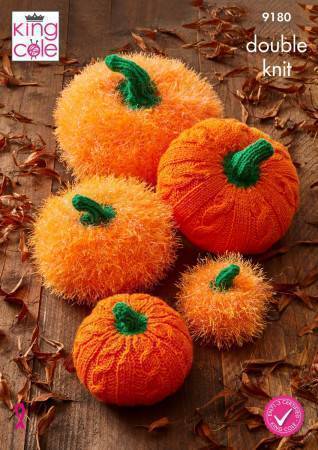 Pumpkins in King Cole Tinsel, Big Value DK 50g and Pricewise DK (9180)