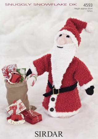 Cone Shaped Santa in Sirdar Snuggly Snowflake DK and Hayfield Bonus DK (4593)