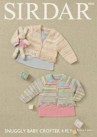 Girl's Cardigans in Sirdar Snuggly Baby Crofter 4 Ply (4820)