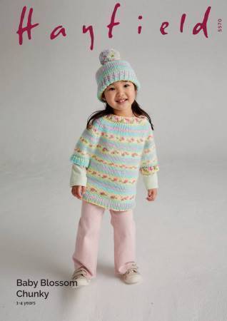 Poncho and Hat in Hayfield Baby Blossom Chunky (5570)