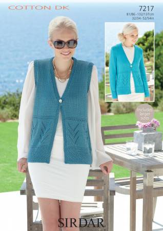 Cardigan and Wasitcoat in Sirdar Cotton DK (7217)