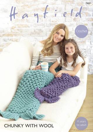 Mermaid Tail in Hayfield Chunky with Wool (7907)
