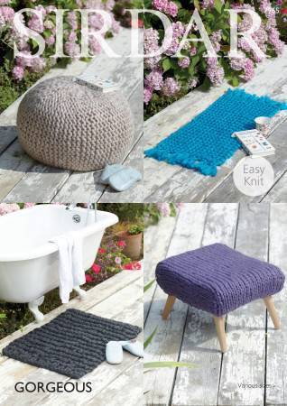 Foot Stool Covers and Rugs knitted in Sirdar Gorgeous (7965)