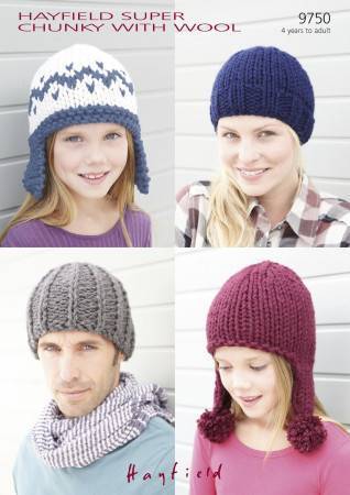 Hats in Hayfield Super Chunky with Wool (9750)