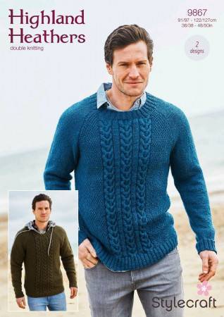 Round and V Neck Sweaters in Stylecraft Highland Heathers DK (9867)