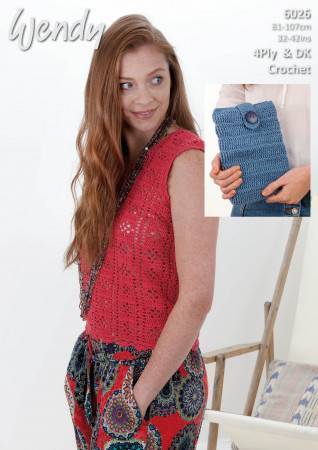 Lacy Top and Tablet Cover in Wendy Supreme Luxury Cotton 4 Ply or DK (6026)