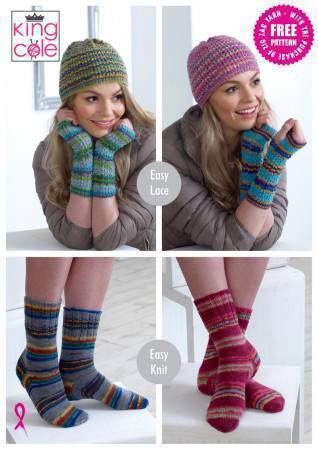Hats, Socks and Wrist Warmers in King Cole Zig Zag 4 Ply
