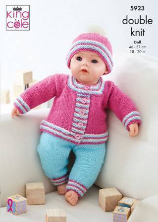 Dolls Clothes in King Cole Pricewise DK (5923)