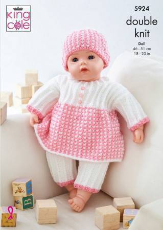 Dolls Clothes in King Cole Pricewise DK (5924)