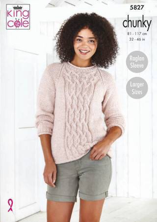 Sweater and Cardigan in King Cole Timeless Chunky (5827)