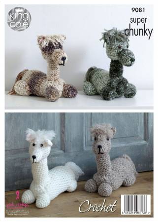 Alpaca Toy or Doorstop in King Cole Big Value Super Chunky (9081)