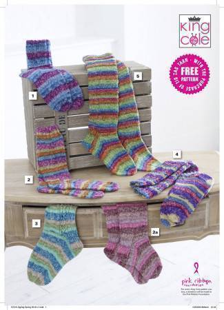 Children and Ladies Socks in King Cole Zig Zag 4 Ply
