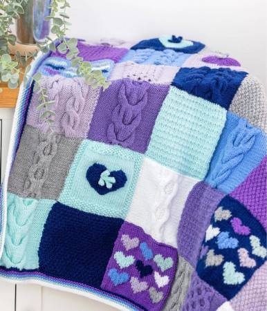 The Blue Patchwork Heart Blanket Colour Pack