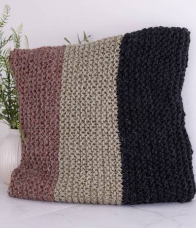 Simple Striped Cushion Cover in Scheepjes Peru
