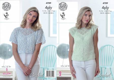 Tops in King Cole Giza Cotton Sorbet 4 Ply (4789) 